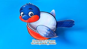 Поделка "Снегирь" своими руками. Объемные поделки из бумаги для детей.