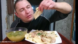 мукбанг/обжорыч/Бешбормак из говядины/