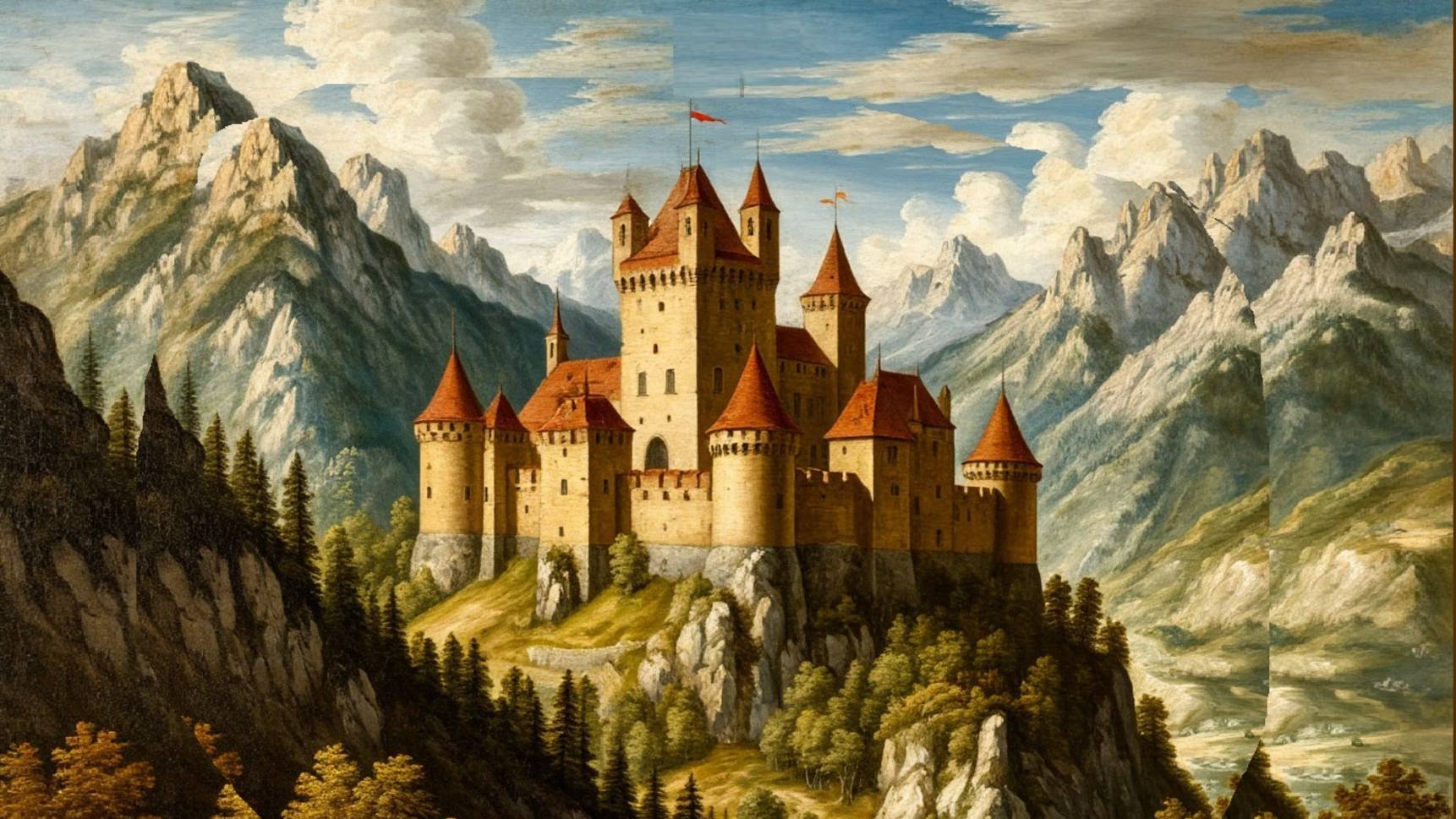 Vogel im Schloss. Птица в замке.