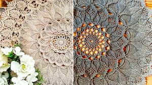 12. Вязание крючком. 50-52 ряды. Салфетка Arcanowave. Мастер класс по вязанию.mp4