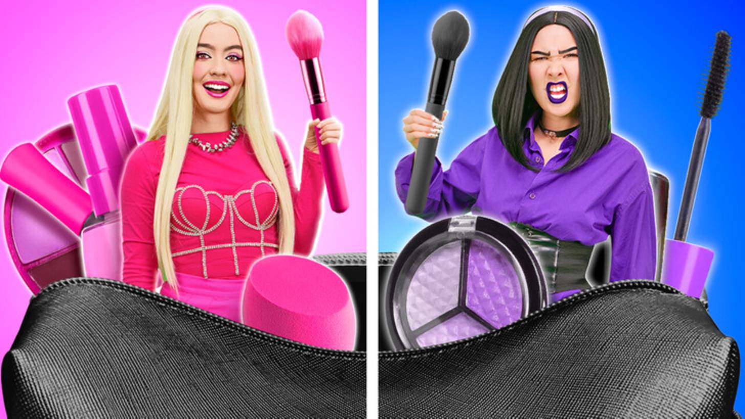 🎀 Школьные поделки: Гламурная Барби vs Готическая Барби 🖤 | 123 GO! смотреть онлайн