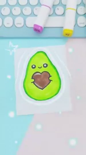 Рисуем авокадик с сердечком: Ещё больше идей рисования на канале