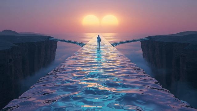 Merbridge To Eternity 🌅 2-Hour Luminous Ambience ｜ Liquid Light & Twin Suns ｜ Cinematic Soundscape