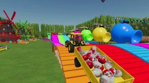 ТРАКТОР ПЕРЕВОЗИТ КИНДЕР СЮРПРИЗЫ. КРАСОЧНЫЙ МУЛЬТИК ДЛЯ МАЛЫШЕЙ.