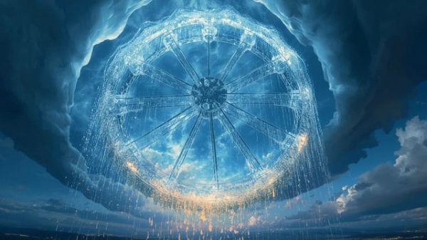 Wheel of Rising Light 🌊 2 Hour Hypnotic Ambience  Upward Falling Droplets & Spiral Sky  Luminous In