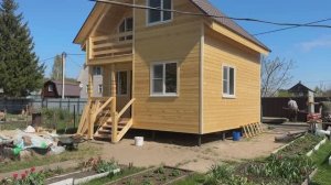 Каркасный двухэтажный дом 6х6 по проекту "Олива" от компании "Садовые Домики.Ру"