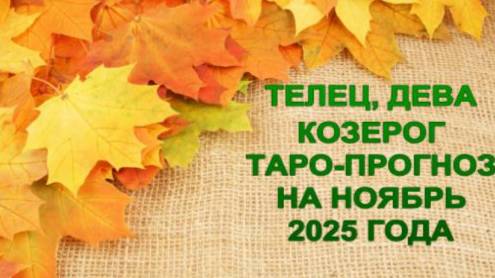 ТЕЛЕЦ, ДЕВА,КОЗЕРОГ ТАРО-ПРОГНОЗ НА НОЯБРЬ 2025 ГОДА смотреть онлайн