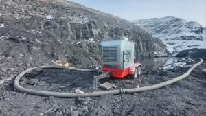 Карьерный водоотлив на разрезе Огоджинской угольной компании. Дизельная насосная станция / установка