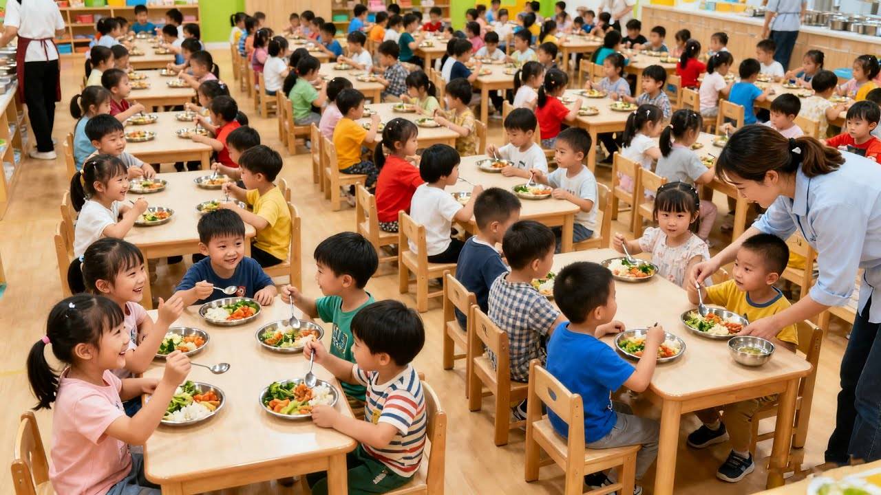 Самый потрясающий обед в детском саду в Китае! смотреть онлайн