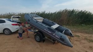 Обзор  самосвального прицепа ДОН В3618 с лодкой Polar Bird 385 НДНД