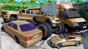 Угнал кучу золотых чит тачек и огромный монстр трак у мажора за 180 сек! Битва воров в ГТА 5 Онлайн