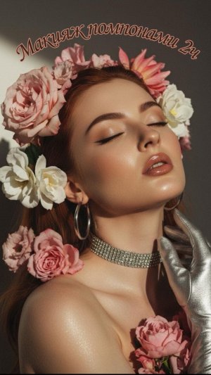 Макияж помпонами 2ч