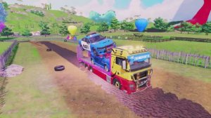 МУЛЬТИКИ ПРО ПОЛИЦЕЙСКИЕ МАШИНКИ. ГРУЗОВИК ПЕРЕВОЗИТ ПОЛИЦЕЙСКИЕ МАШИНКИ. КРАСОЧНЫЙ МУЛЬТФИЛЬМ