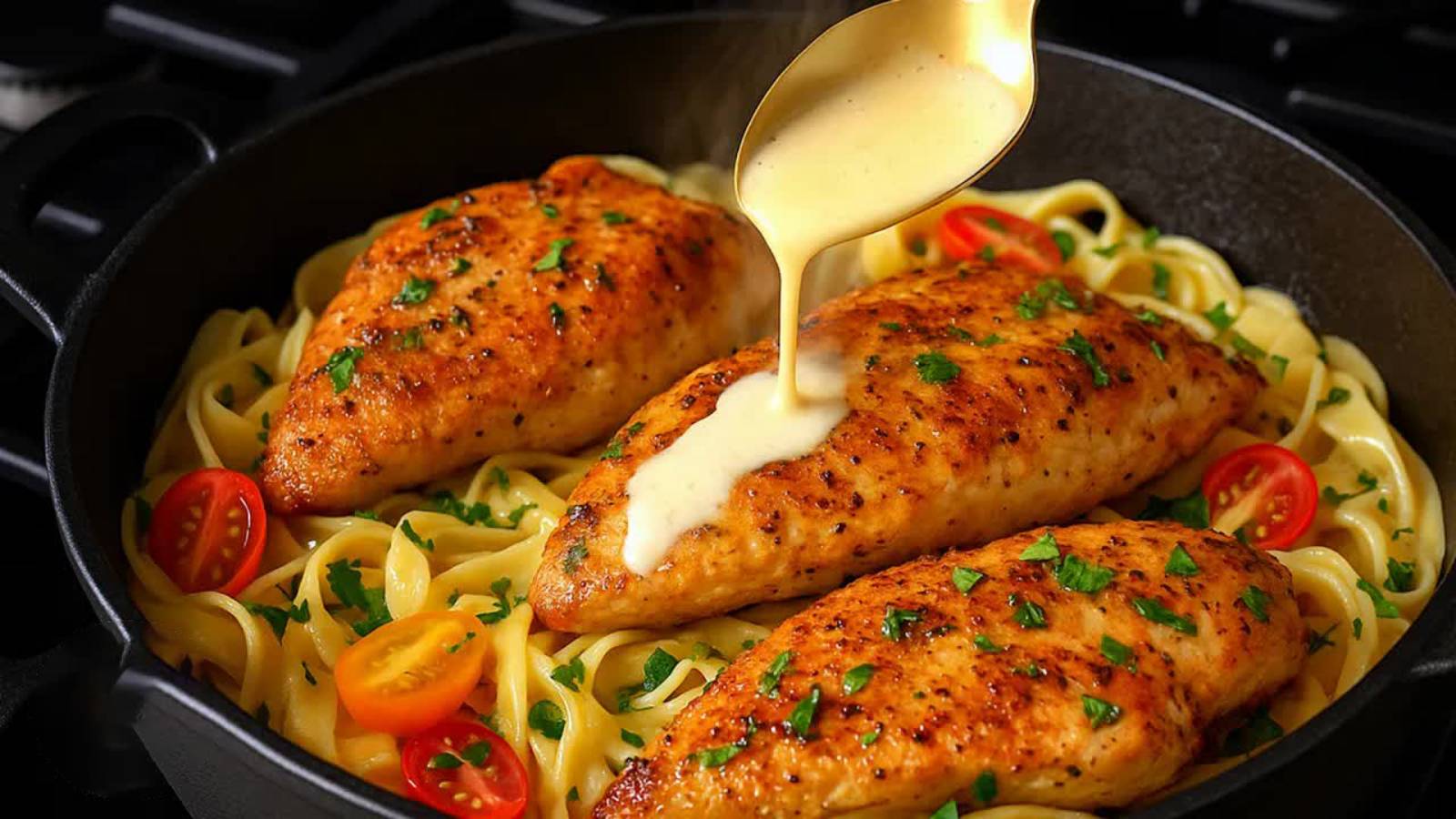 Теперь я ГОТОВЛЮ КУРИЦУ ТОЛЬКО ТАК! Паста с курицей на одной сковороде!