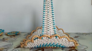 Невидимое наращивание при плетении ажурной ручки на букетнице