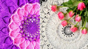 13. Вязание крючком. 53-55ряды. Салфетка Arcanowave. Мастер класс по вязанию.mp4