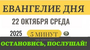 22 октября среда Евангелие дня 2025 с толкованием #евангелие (5 минут)