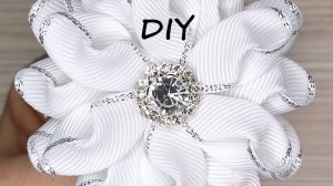 Мастер-класс белоснежного цветка из лент. Цветок канзаши своими руками