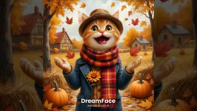 Котик и осень