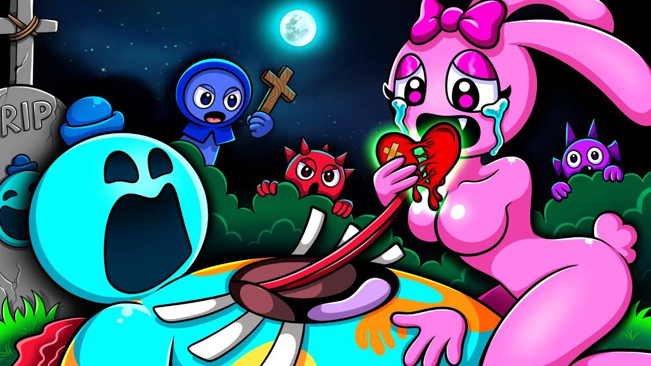 Пинки : Рип Доуи - пончик... Но ест сердечки?! | Poppy Playtime 4, Анимация 