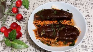 КВАШЕНЫЕ БАКЛАЖАНЫ С МОРКОВЬЮ И ЗЕЛЕНЬЮ😋👍🍆🥕