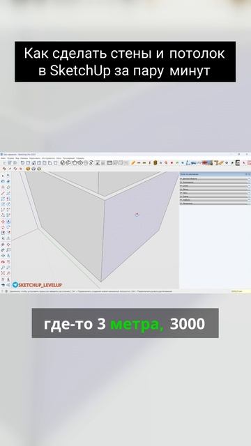 Как сделать стены и потолок в SketchUp за пару минут смотреть онлайн