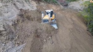 Строительство, срезаем горный склон, продолжение