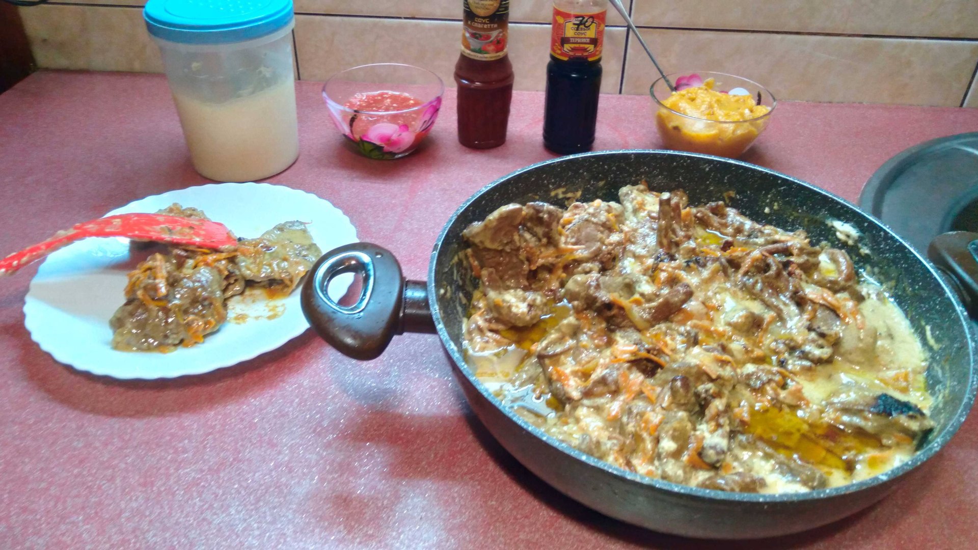 Говяжья печенка с грибами в сметане смотреть онлайн