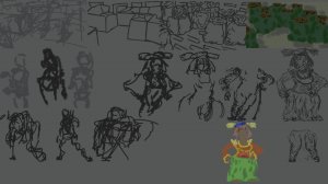 Рисунок персонажа из игры Закатные Половицы, главы торговой семьи.