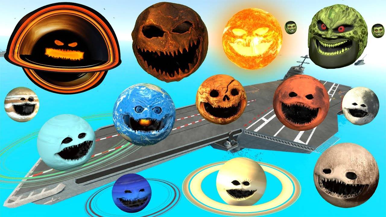 Уничтожьте Всю Разбуженную Луной Космическую Семейку Ужасов В Игре Aircraft Carrier