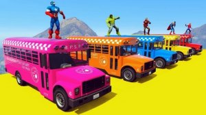 Человек-паук и Цветные Школьные Автобусы для детей. Мультфильм для малышей. Мультик для детей.
