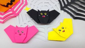 ЛЕТУЧАЯ МЫШЬ на ХЭЛЛОУИН из бумаги | Оригами Летучая мышь | Поделка из бумаги на Хэллоуин