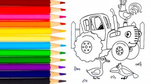 Раскраска для детей | Синий трактор 🚜 раскраска | видео для детей | раскраски для малышей