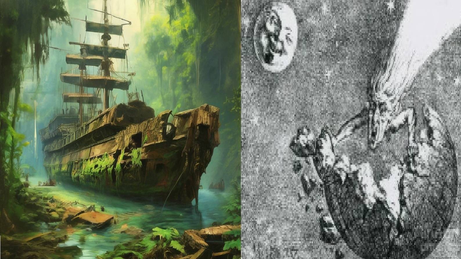 Древний корабль, хранил рукопись с описанием падения кометы, найден в лесу смотреть онлайн