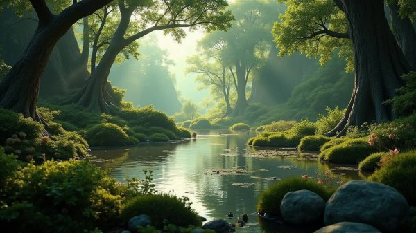 Зачарованные земли: Река Фей 🧚🏻｜ Magical Fantasy Music & Ambience｜ Звуки природы, журчание реки.