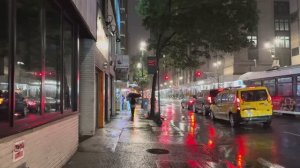 Прогулка Под Дождем Ночью По Нью-Йорку 🗽