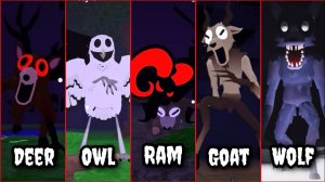 99 Ночей в лесу - Прыжки Оленя против Барана, Совы, Козла Против Волка.