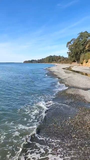 Абхазия, пляж села Кындыг сегодня (22 октября, ОСЕНЬ-2025) смотреть онлайн