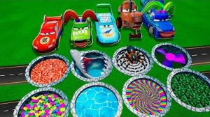 Машинки Pixar сражаются с гигантскими ямами-ловушками! Сможет ли Молния Маккуин пройти окончательное