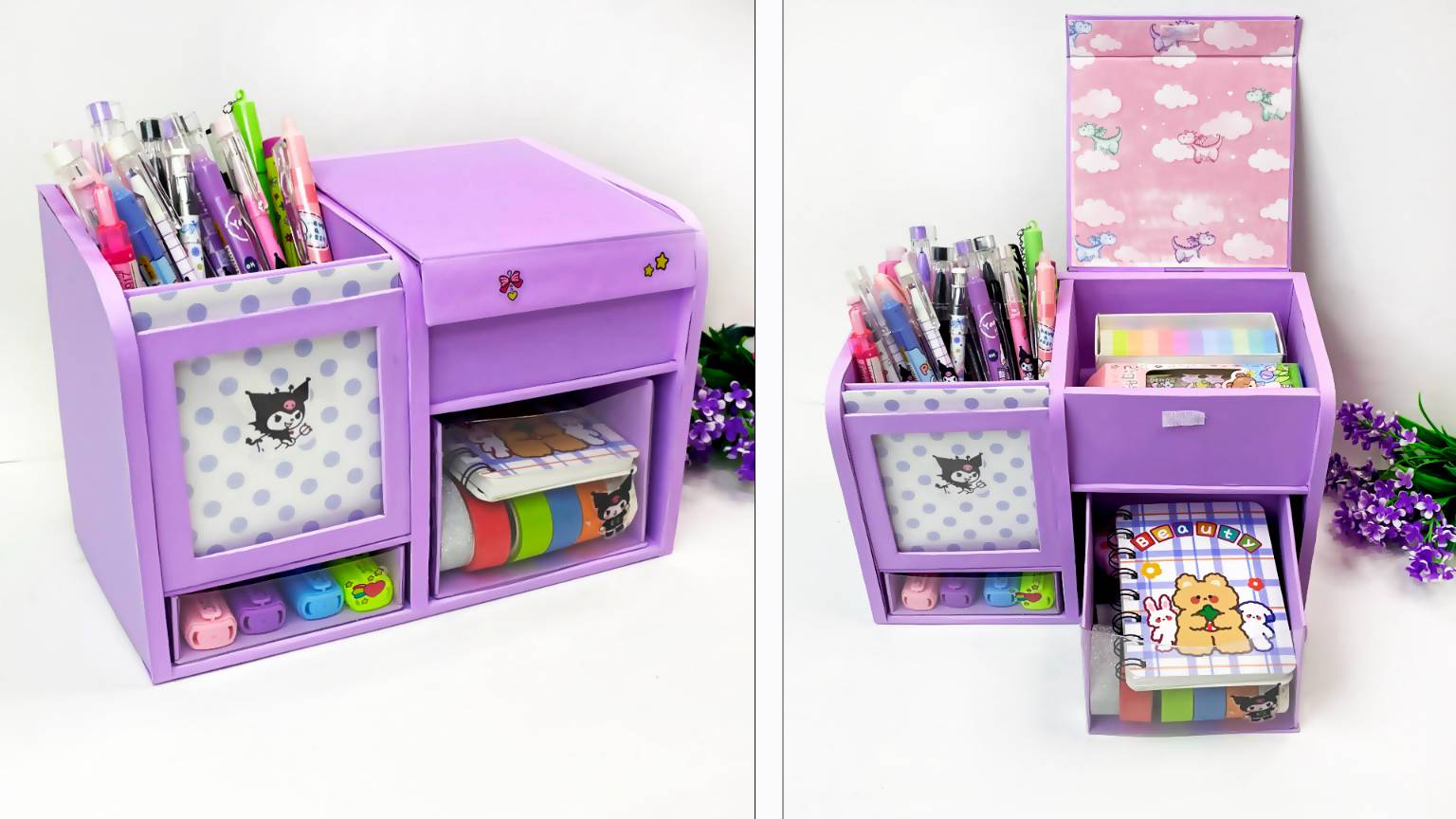 Идеи из картона. Как сделать милый настольный органайзер своими руками