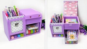 Идеи из картона. Как сделать милый настольный органайзер своими руками