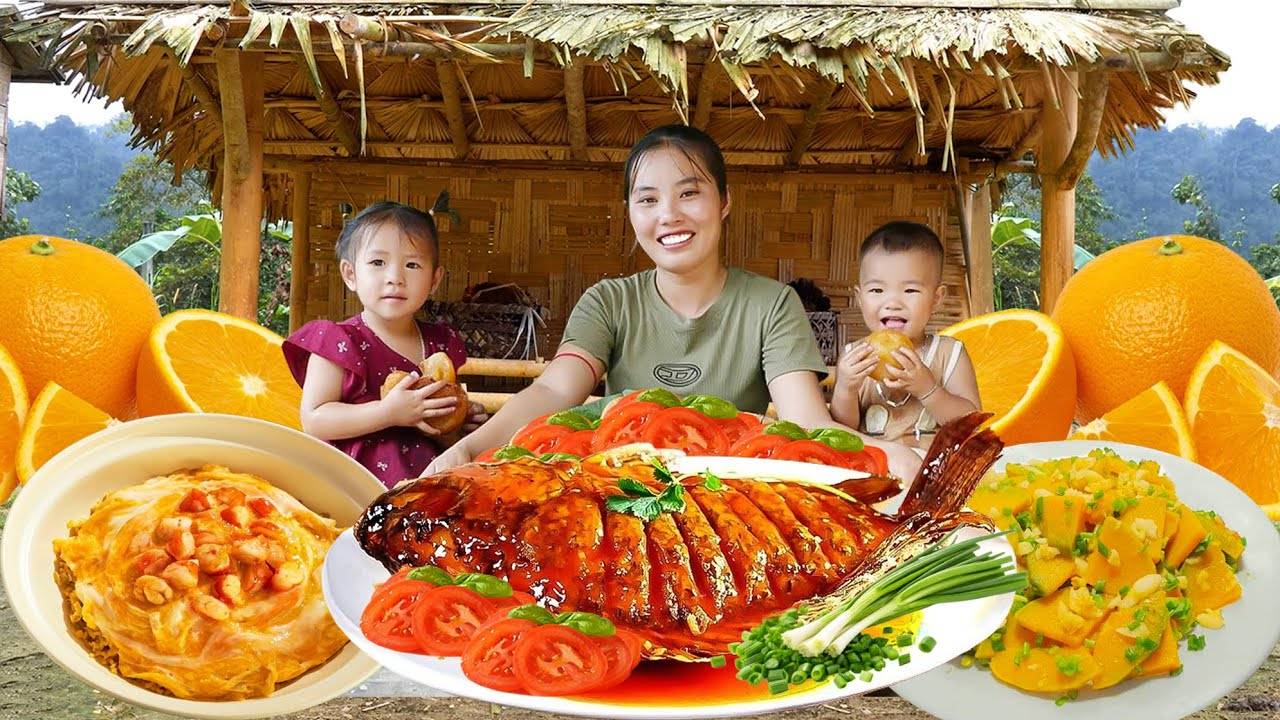 Cooking Dinner for Family after a Day Harvesting Super Sweet Oranges of Duong . смотреть онлайн