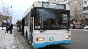 Троллейбус Екатеринбурга Тролза-5275.07 «Оптима» борт. №303 маршрут 26 на ост. "Проспект Ленина"