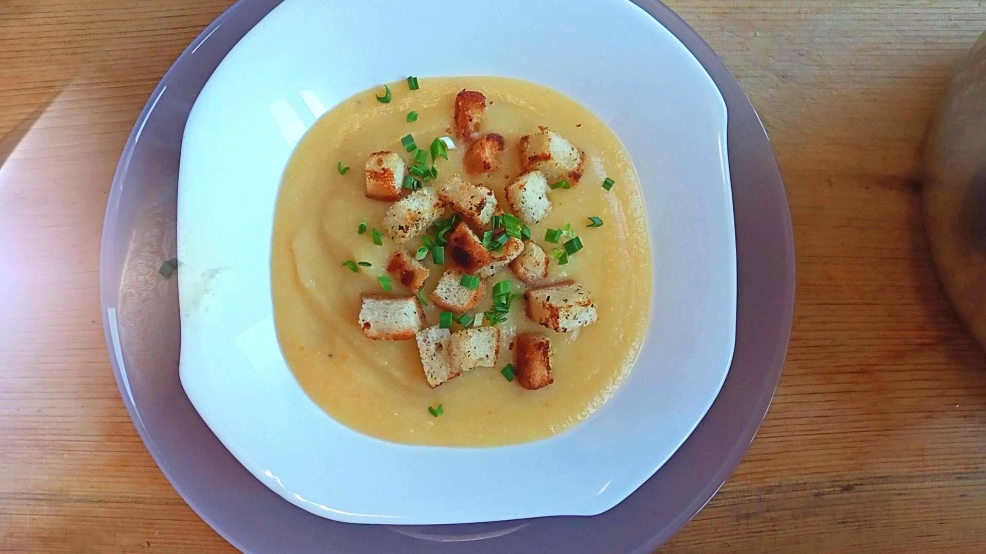 Суп пюре из батата и картофеля с сухариками Овощное блаженство Это просто смотреть онлайн