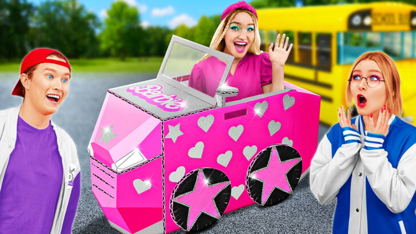 🚗 Она гений! Машина для Барби из картона 😍 123 GO! смотреть онлайн