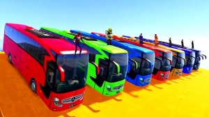 Человек-паук и Цветные Большие Автобусы. Супергеройский Паркур-Челлендж. Мультфильм для детей.