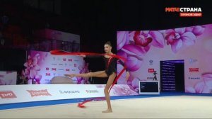 //Выступление Ульяны Янус в финале с лентой на турнире «Финал Кубка Сильнейших»