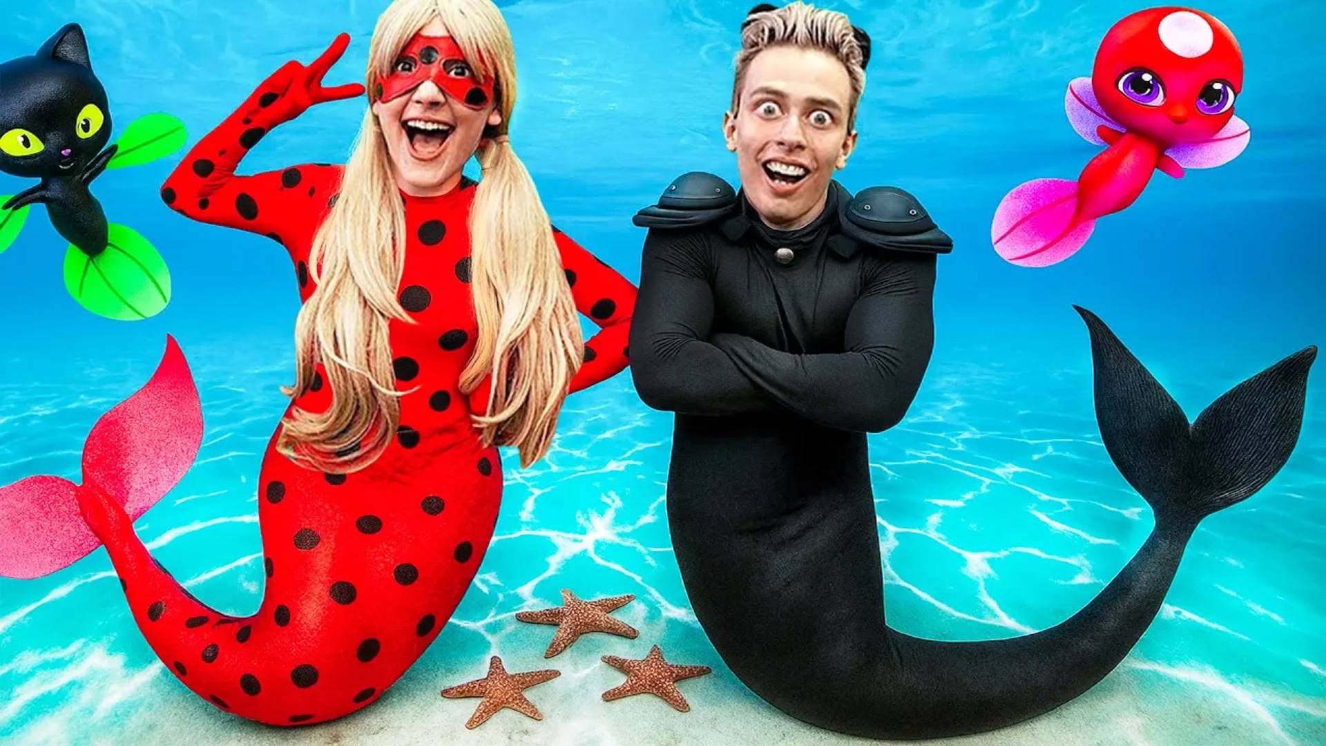 ЛЕДИ БАГ и СУПЕР КОТ СТАЛИ РУСАЛКАМИ — БИТВА в ВОДЕ! смотреть онлайн