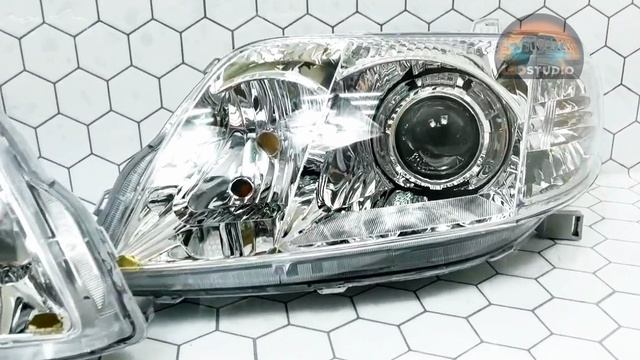 Тойота королла 120 фары от Ledstudio в хромированном корпусе! смотреть онлайн