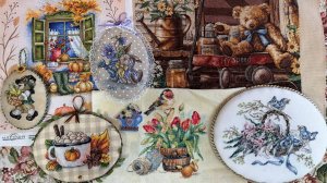 #63 Вышивка на садовую тематику: лейки, шляпки, корзинки: dimensions, mill hill